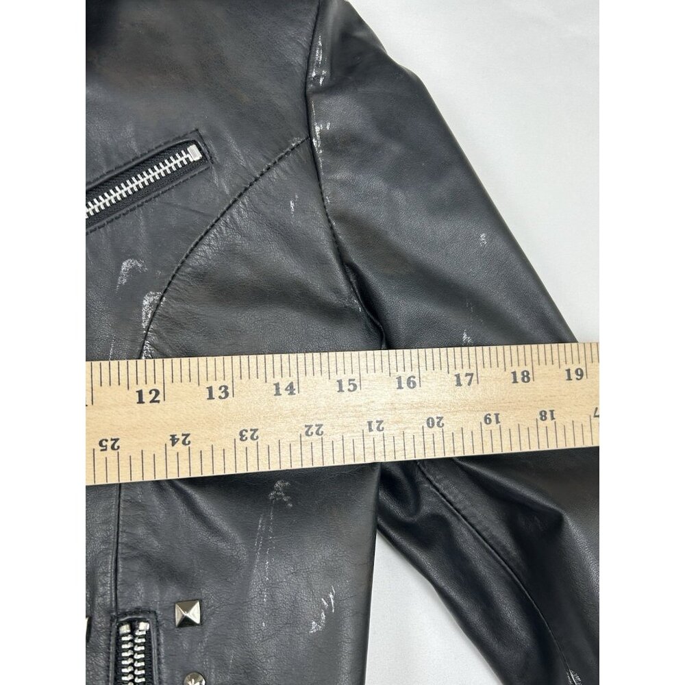 Wilson Leather Rocks Led Zeppelin Studded Biker Jacket M Distressed Punk Moto - Picture 4 of 16
